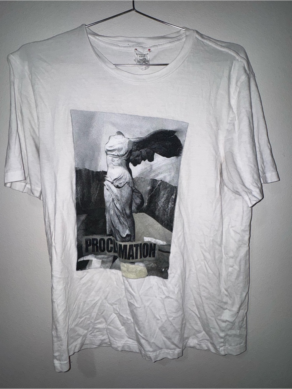 Proclamation Men's Graphic T-Shirt in White m Rendered Free tee tshirt